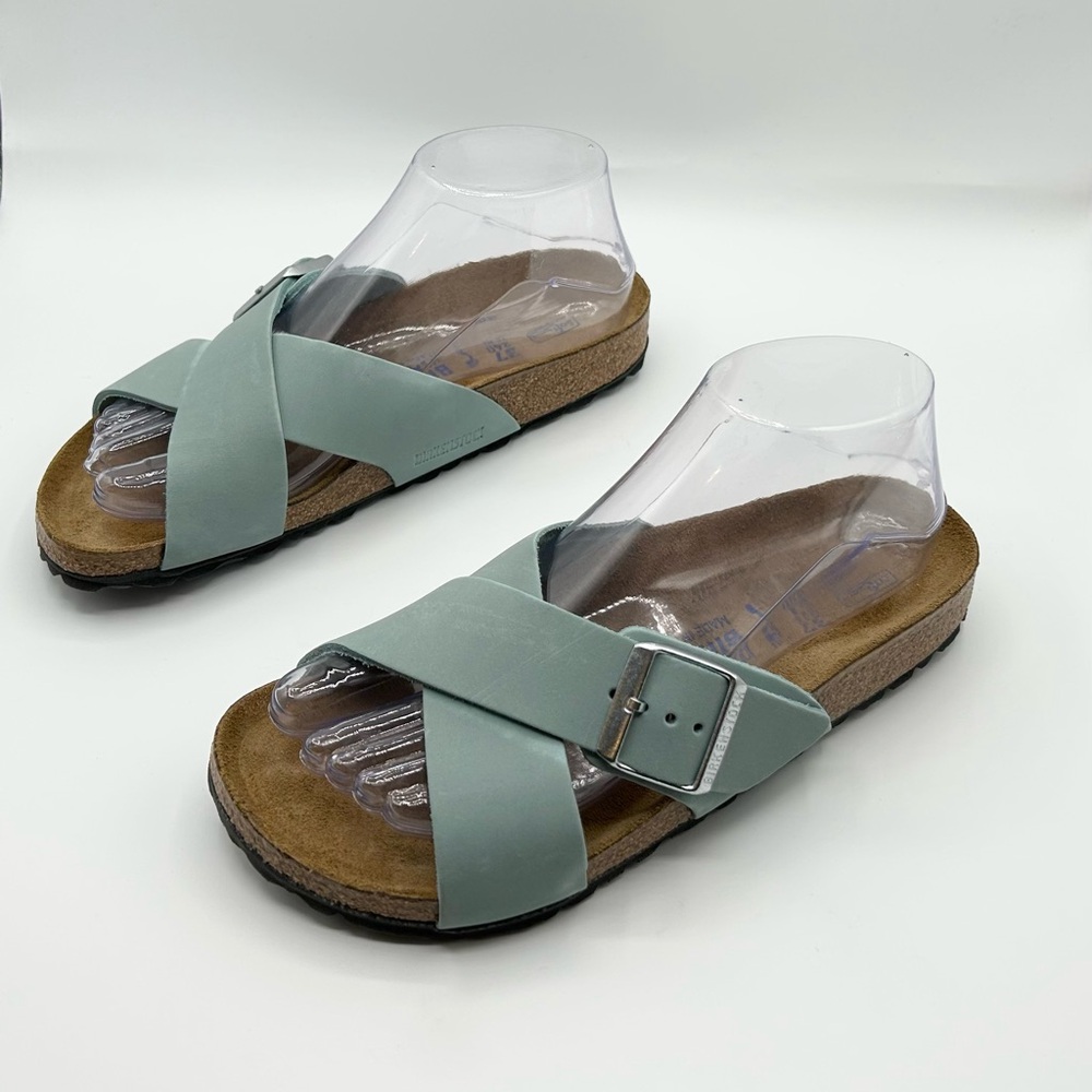 Birkenstock New Light Blue Siena Leather Sandals Flats Comfort Women’s Size 6